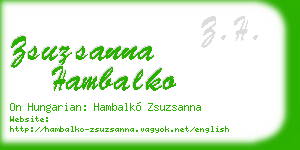 zsuzsanna hambalko business card